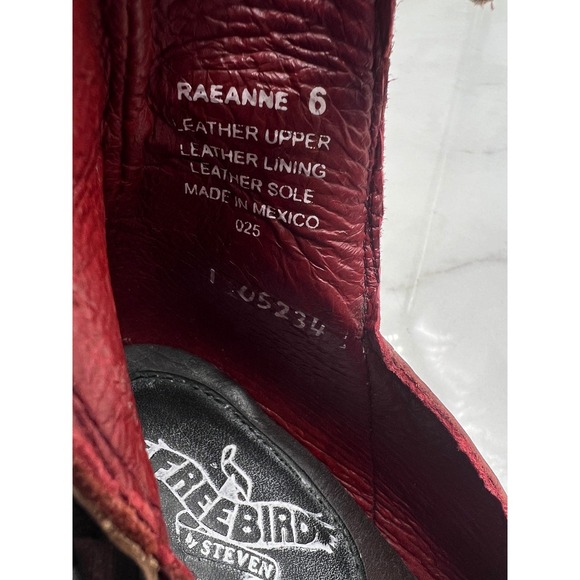 Freebird by Steven Randi Heels Womens Raeanne 6 Burgundy Leather Ankle Strap - Picture 11 of 13